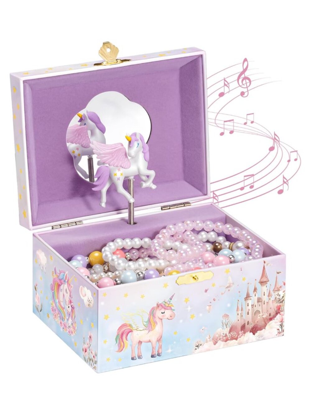 Musical Unicorn Jewelry Box Spinning Unicorn Girls Gift Organizer